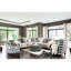 Rond rembourré de style contemporain avec finition noire et bordure en l 39 po x L 39 po x l 18 po, motif géométrique, tissu en bois massif, 1 pièce incluse, assemblage requis; revêtement de 39 po de profondeur