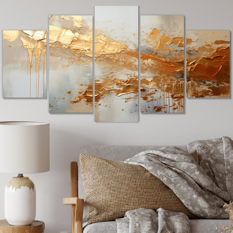 Golden Gleam II sur toile, reproduction de 5 pièces