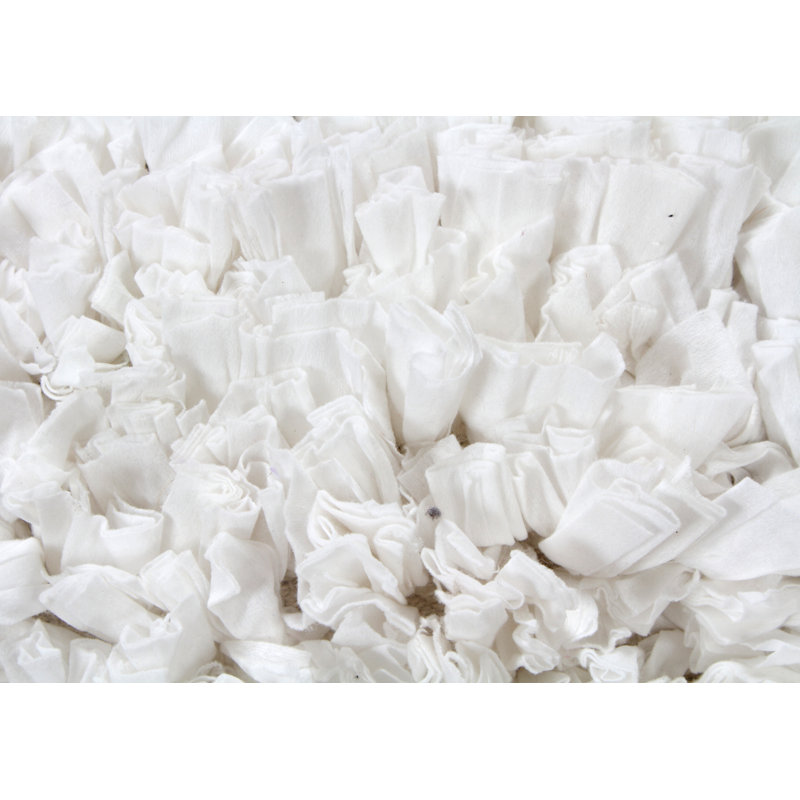 Paper Shag Cotton Reversible Throw Pillow, 14" H x 20" W, White