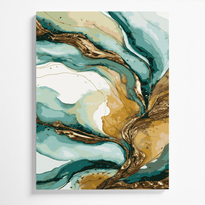 Aquarelle abstraite, art mural sur toile brune 79, H 11 po x l 14 po