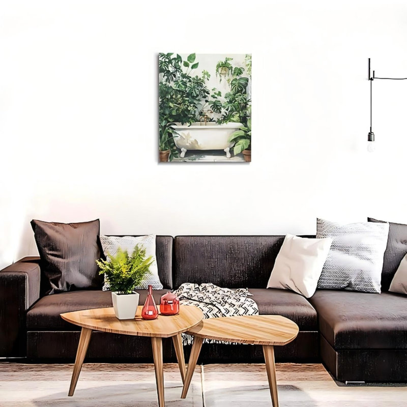 Art mural sur toile 20 po x 24 po Botanical Bathroom