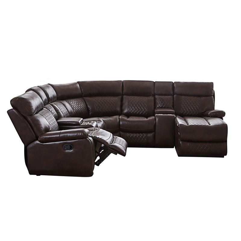 Canapé modulaire en cuir 5 pièces Lyzette