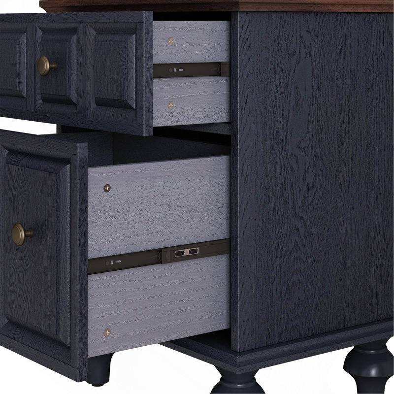 Table de chevet 20,47 "avec 2 tiroirs et pieds à colonnes romaines, table de chevet en bois massif, table de chevet