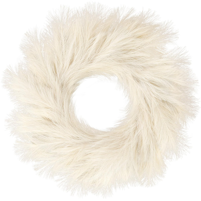 Couronne de 26 po Pampas Grass Wreath, Beige