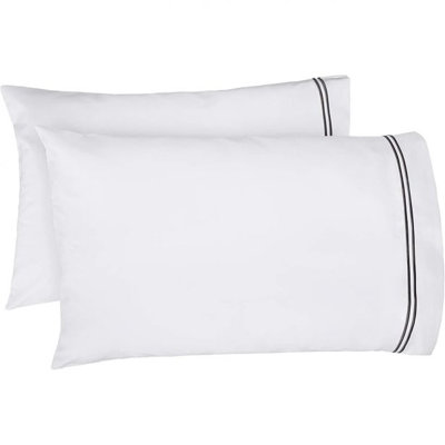 400TC Double Embroidery Cotton Sateen Pillowcases (Set Of 2)