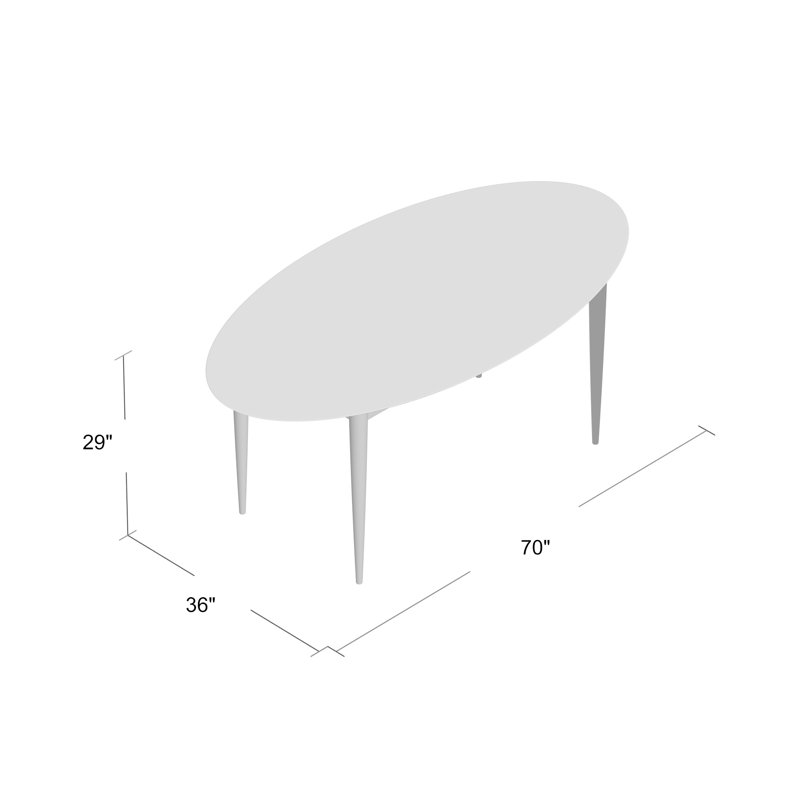 Angelet Maple Oval Solid Wood Dining Table, 29" H x 36" W x 70" D, Shadow