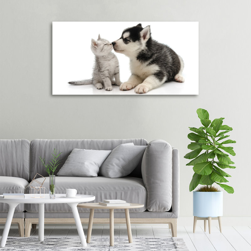Dog And Cat - No Frame Print on Canvas