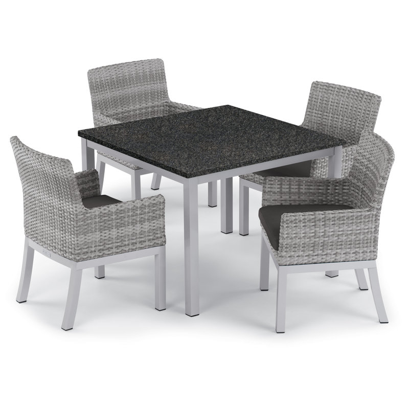 Travira Outdoor Square Dining Table, Flint, Tekwood Natural