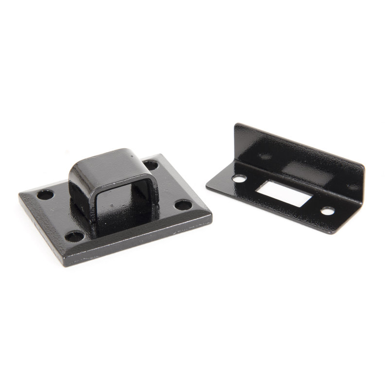 French Pewter Door Bolt, 39.4cm H x 4.7cm W x 7.2cm D, Black