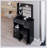 Compact 29.2-Inch Vanity Table With Left Drawer, Cushioned Stool, Large Sliding Mirror, And Multi-Layer Storage For Small Spaces-401244968