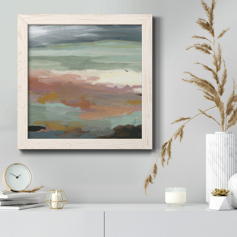 Transitions - Peinture sur toile encadrée, H 17 po x l 17 po x P 1,5 po, Cadre blanc