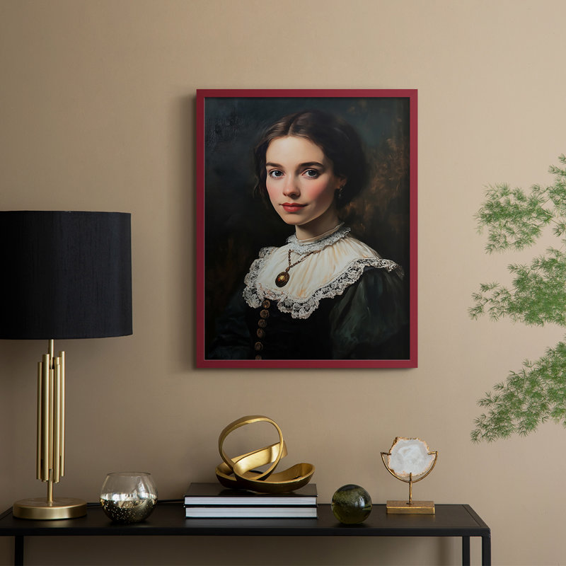 Reproduction encadrée WOMEN Series CCX III - bois massif, Rouge, H 30 po x l 24 po