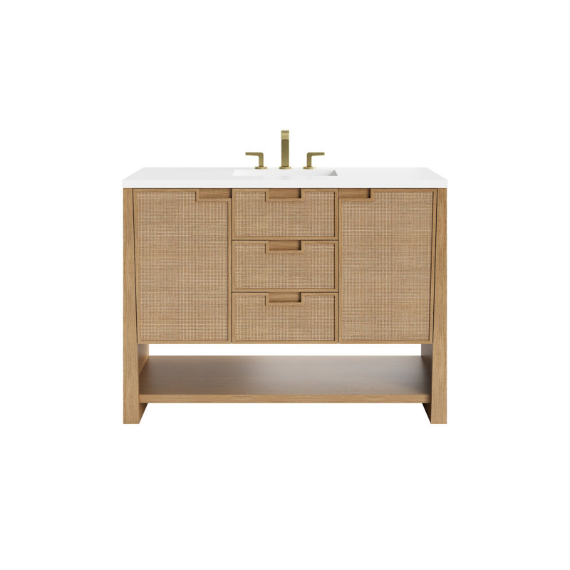 Solene 48'' W Single Vanity, White Zeus Quartz, Widespread