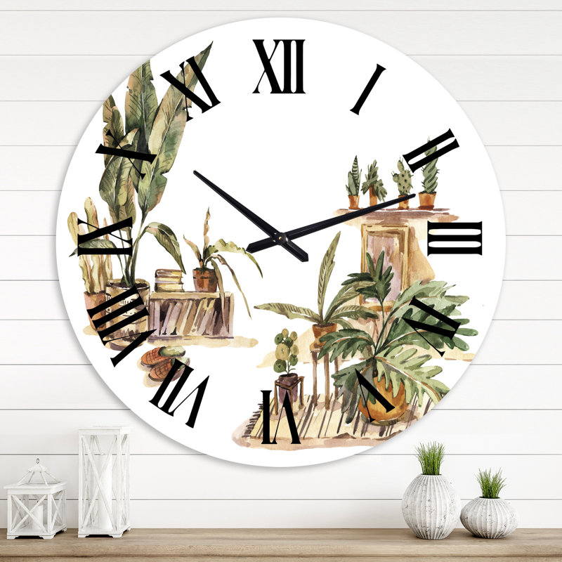 Plantes d'intérieur d'intérieur Urban Jungle III - Horloge murale traditionnelle, Très petit