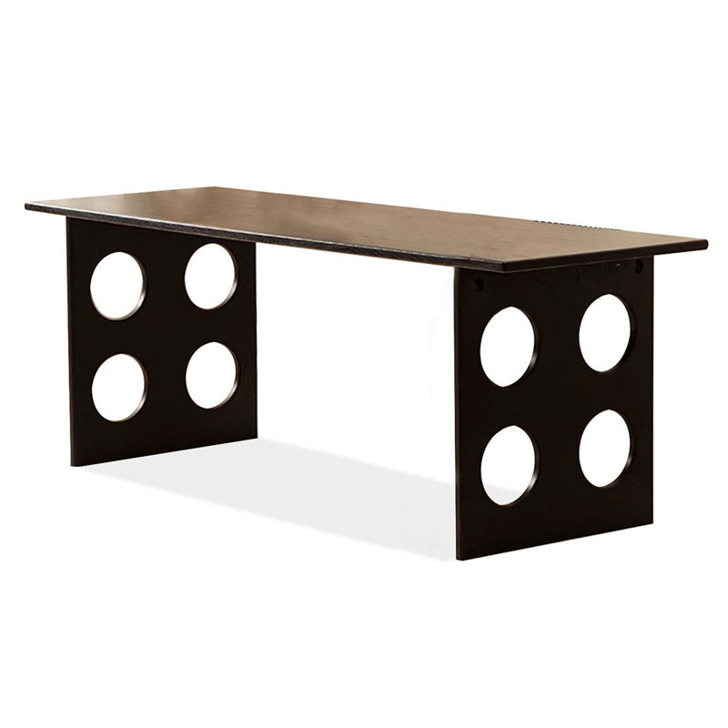 Bureaux rectangulaires noirs en bois massif, H 29,53 po x l 86,61 po x P 35,43 po