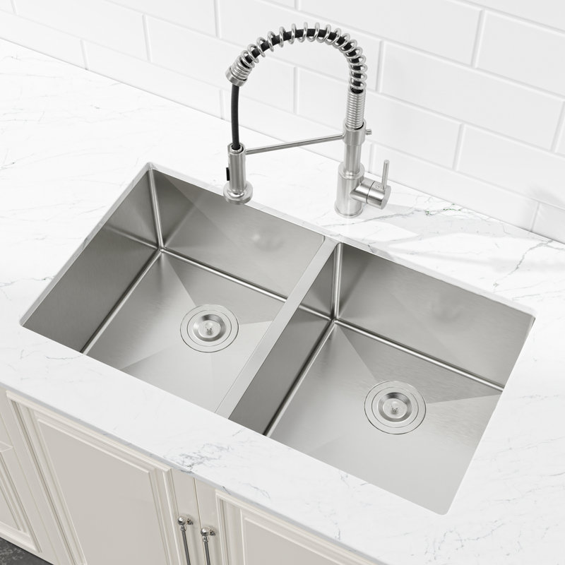 Handcrafted Undermount Double Bowl Kitchen Sink