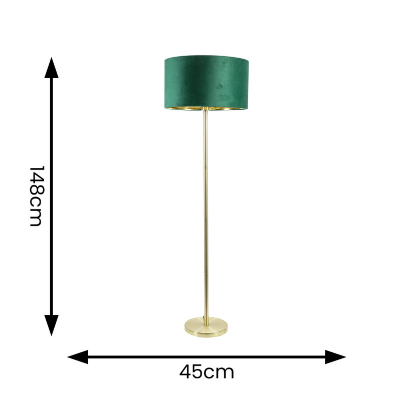 Baillieu 148cm Traditional Floor Lamp, Green, Yes, Polished
