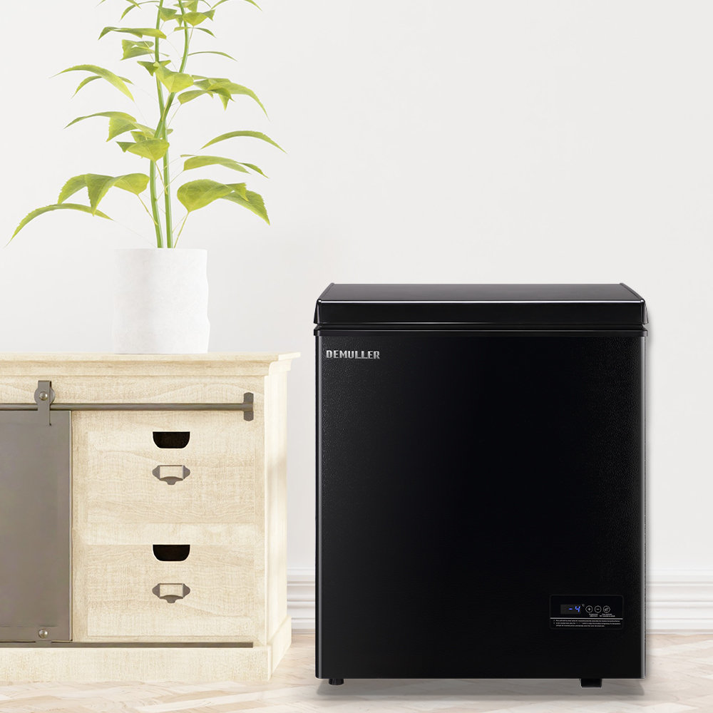 4.0 Cubic Feet Chest Freezer with Adjustable Temperature Controls with 2 Hanging Baskets Electronic Control to 1℉ Top Door Open Freezer Energy Saving Quiet Operation Perfect for Dorm, Garage and RVS DEMULLER 