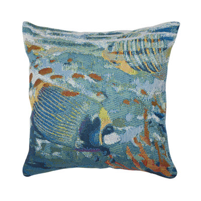 Marina Fantasea Indoor/Outdoor Blue/Green/Orange Square Throw Cushion Cover