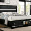 1pièce lit grand contemporain noir 1pc