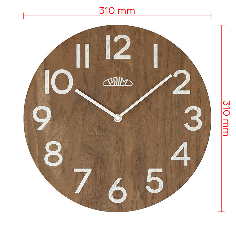 Wood Wall Clock, White,Brown