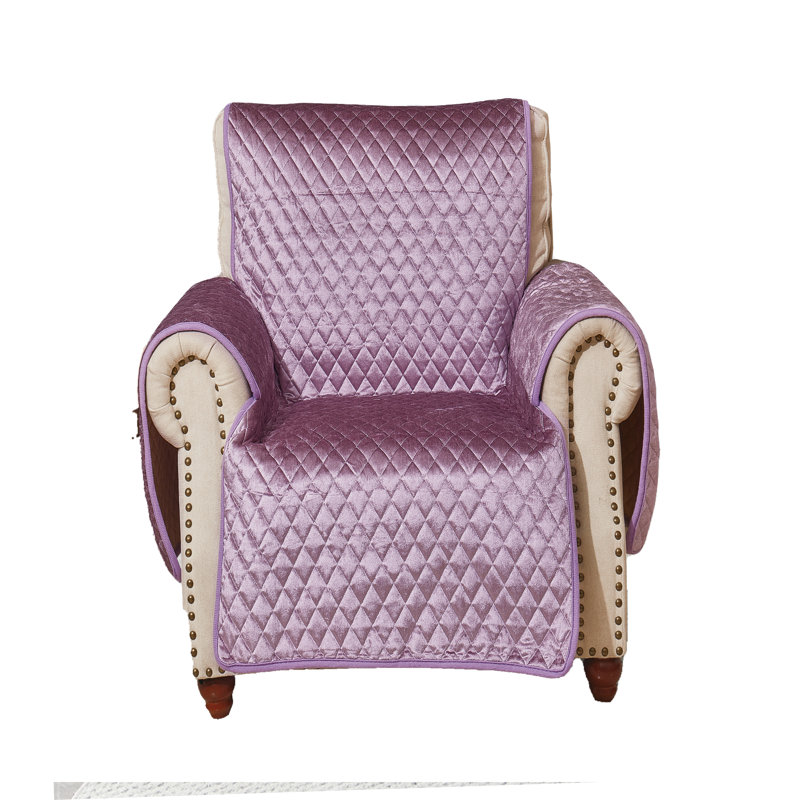 Housse pour causeuse antidérapante Red Barrel Studio® (siège d'une largeur de 55 po), 100 % polyester mauve