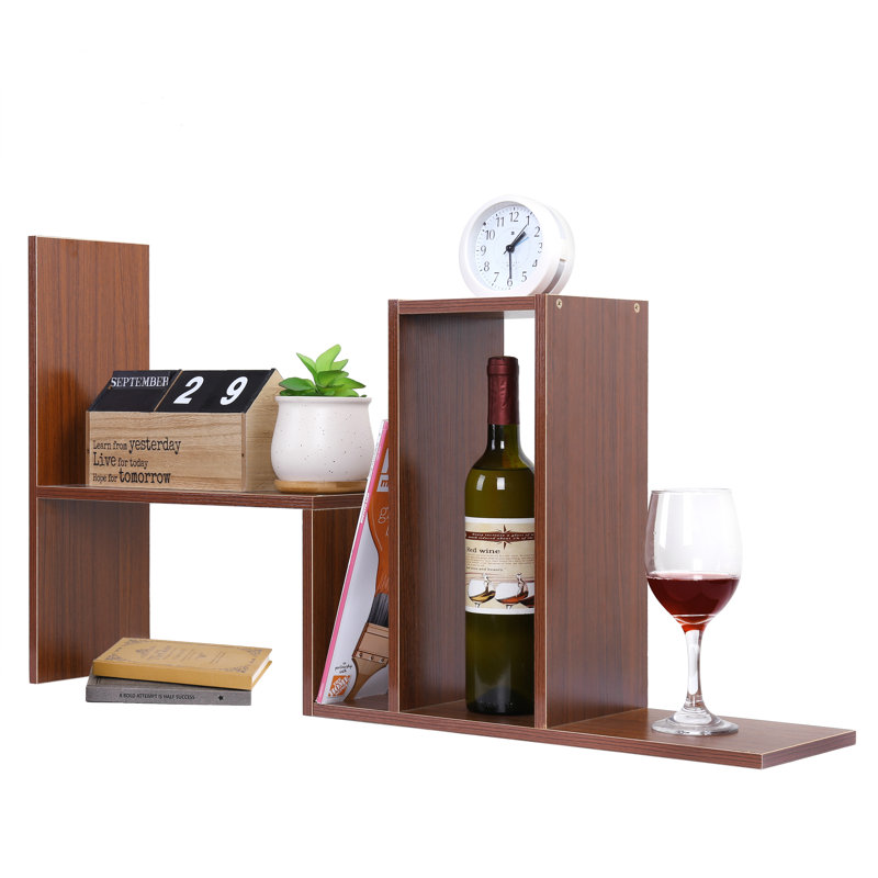 Cassidee Solid Wood Adjustable Desk Organiser, Brown