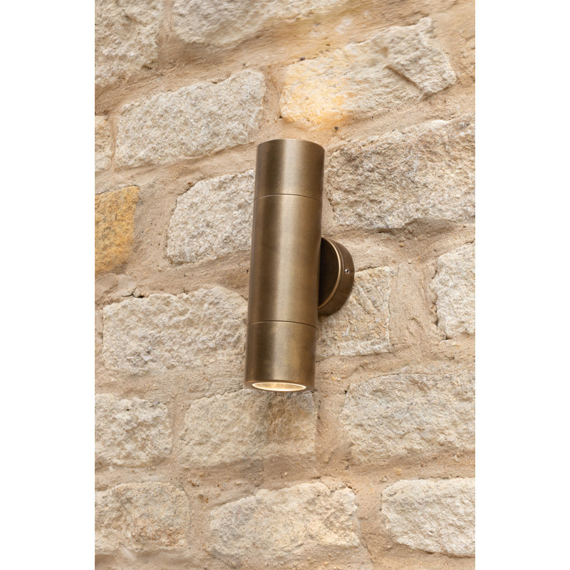 Brihanna Aged Brass 21cm H Integrated LED Outdoor Wall Lantern