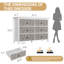 Dresser with 6 Fluted Drawers Panel, Wide Modern Chest of Drawers with Deep Drawers