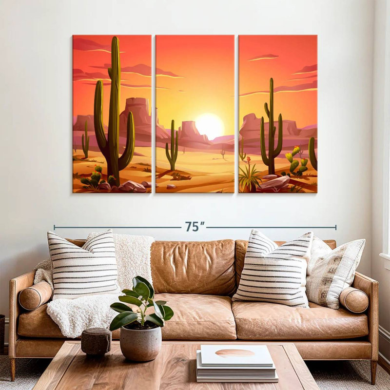 Alvord Cactus Desert Sundown, 24" H x 38" W