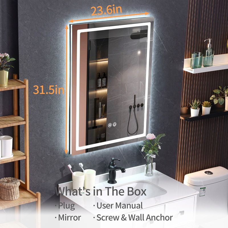 Chrisna Rectangle Frameless LED Vanity Mirror
