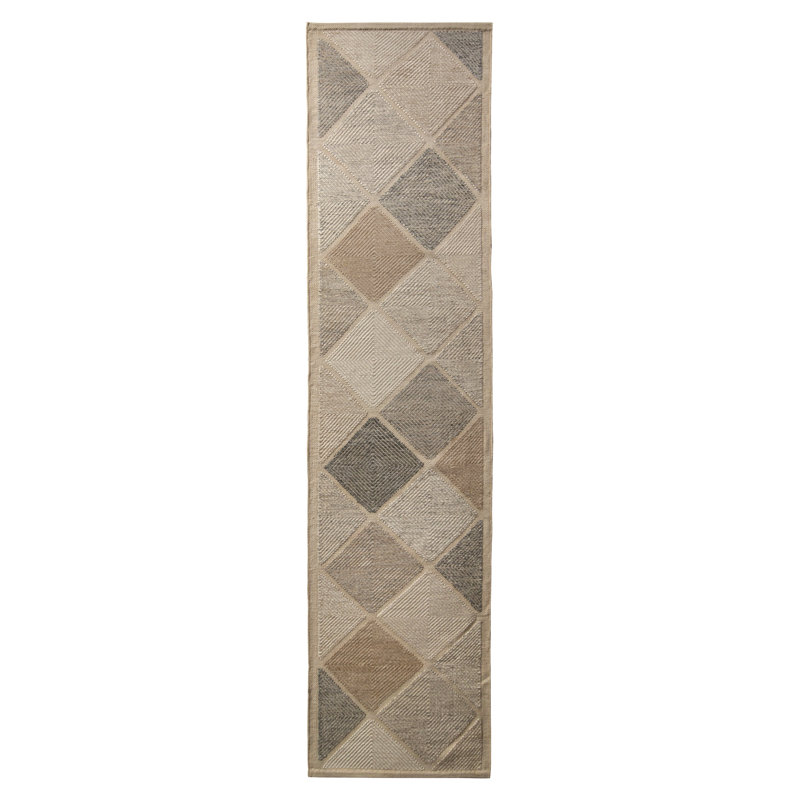 Scandinavian Style Flat-Weave Gray Blue Geometric Pattern By Rug & Kilim, Runner 10' x 14'