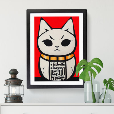 Maneki Neko Abstract Cat - Wall Art