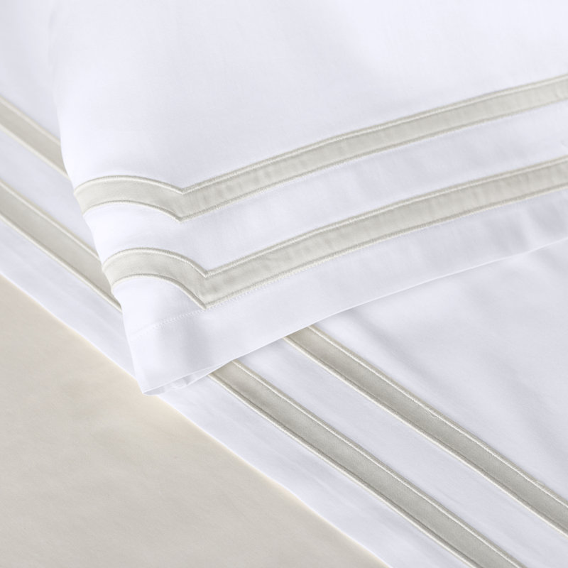 Soho Sheet Set, King, Ivory/Gray
