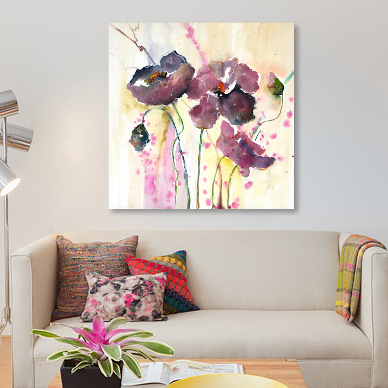 « plum pops ii », reproduction sur toile, H 12 po x l 12 po x P 0,75 po, Toile tendue, Pas de tapis