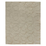 Clover Geometric Hand-Knotted Wool/Silk Beige/Neutral Area Rug