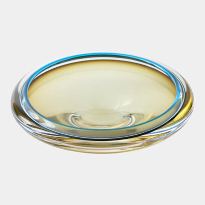 Rolled Lip Glass Decorative Bowl