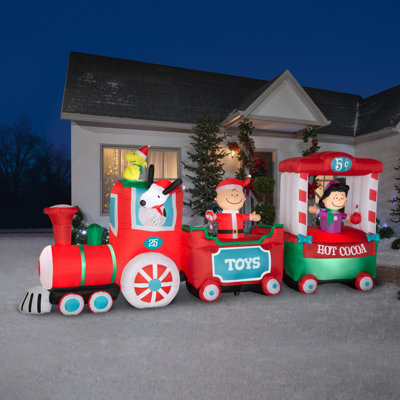 Airblown-Peanuts Christmas Train-LG Scene-Peanuts