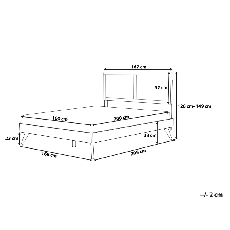Bowling Solid Wood Bed, European Kingsize (160 x 200 cm)