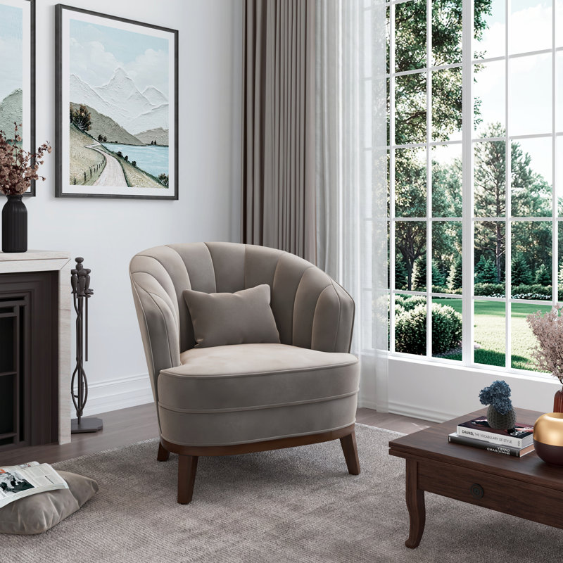 Fauteuil d'appoint rembourré Ava, gris, Grey
