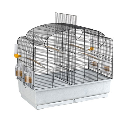 60.5 cm Iron and Plastic Top Table Top Bird Cage with Wheels with Stand with Perch with Tray