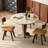 Walnut Round Sintered Stone Dining table-1319473859