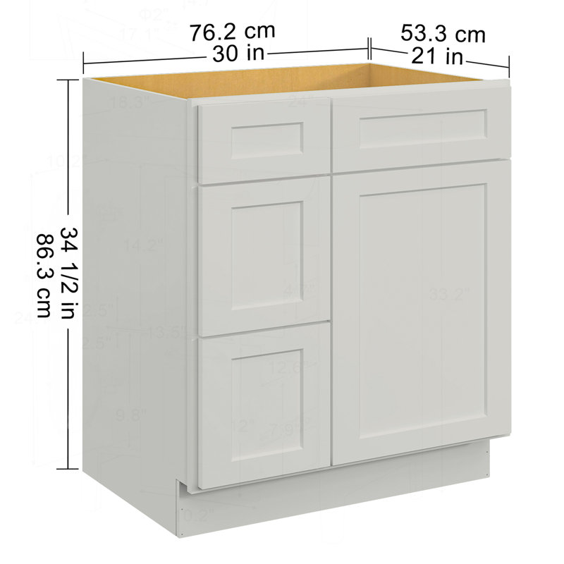 Armoire de salle de bain classique et élégante avec rangement polyvalent et fonctionnalité supérieure, Gris clair