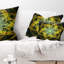 Yellow and Green Fractal Flower - Abstract Printed Pillow