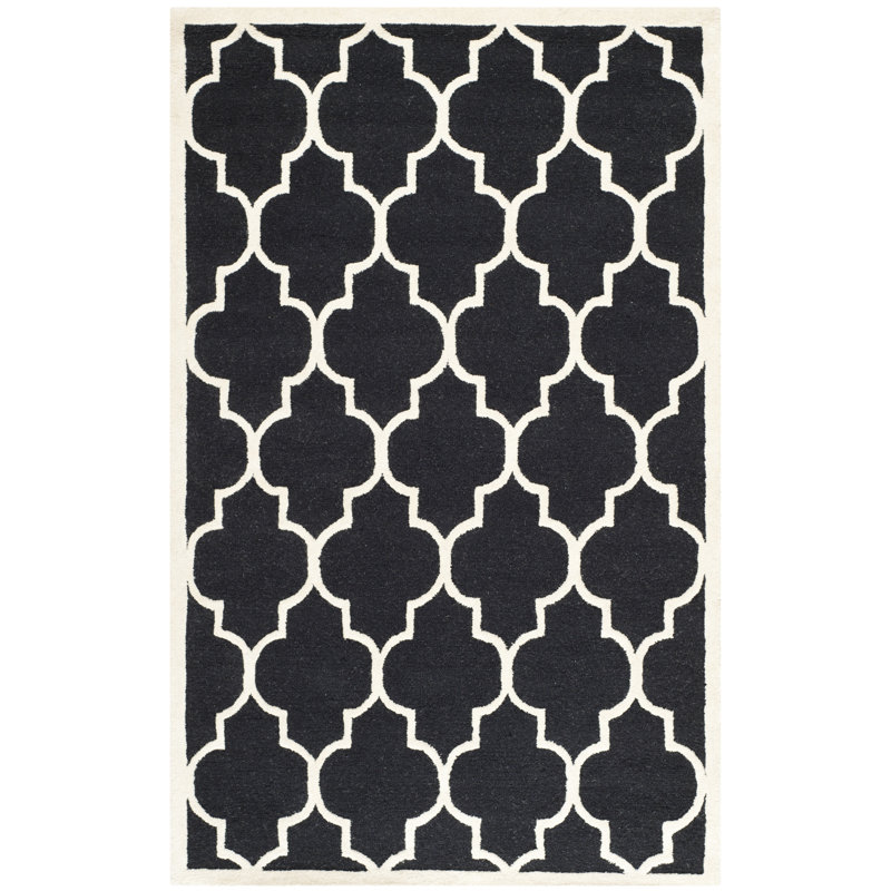 Rotteck Geometric Wool Hand Woven Area Rug, Rectangle 183 x 274 cm