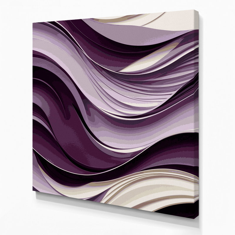 «Abstract Landscape 68», art mural sur toile mauve, H 32 po x l 32 po