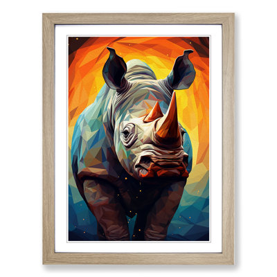 Rhino Geometric Art - Framed Print