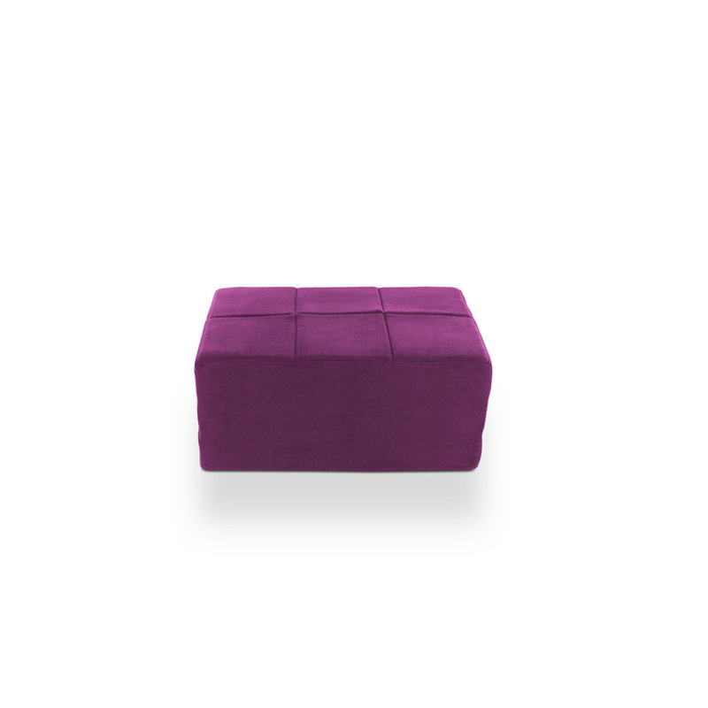 Repose-pieds rectangulaire de 35,4 po de largeur, 100 % polyester mauve