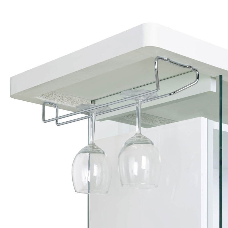 Bar avec rangement pour le vin Ameliyah, Blanc