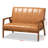 Nocturne 2-Seater Loveseat in Tan Faux Leather Upholstery, 31.74" H X 44.87" W X 29.58" D